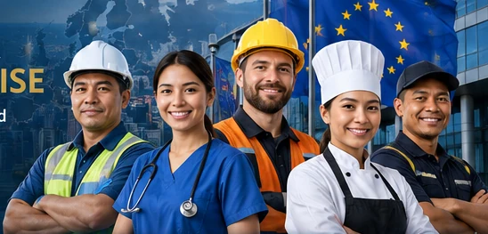 Illustrative portraits of skilled workers in different occupational sectors